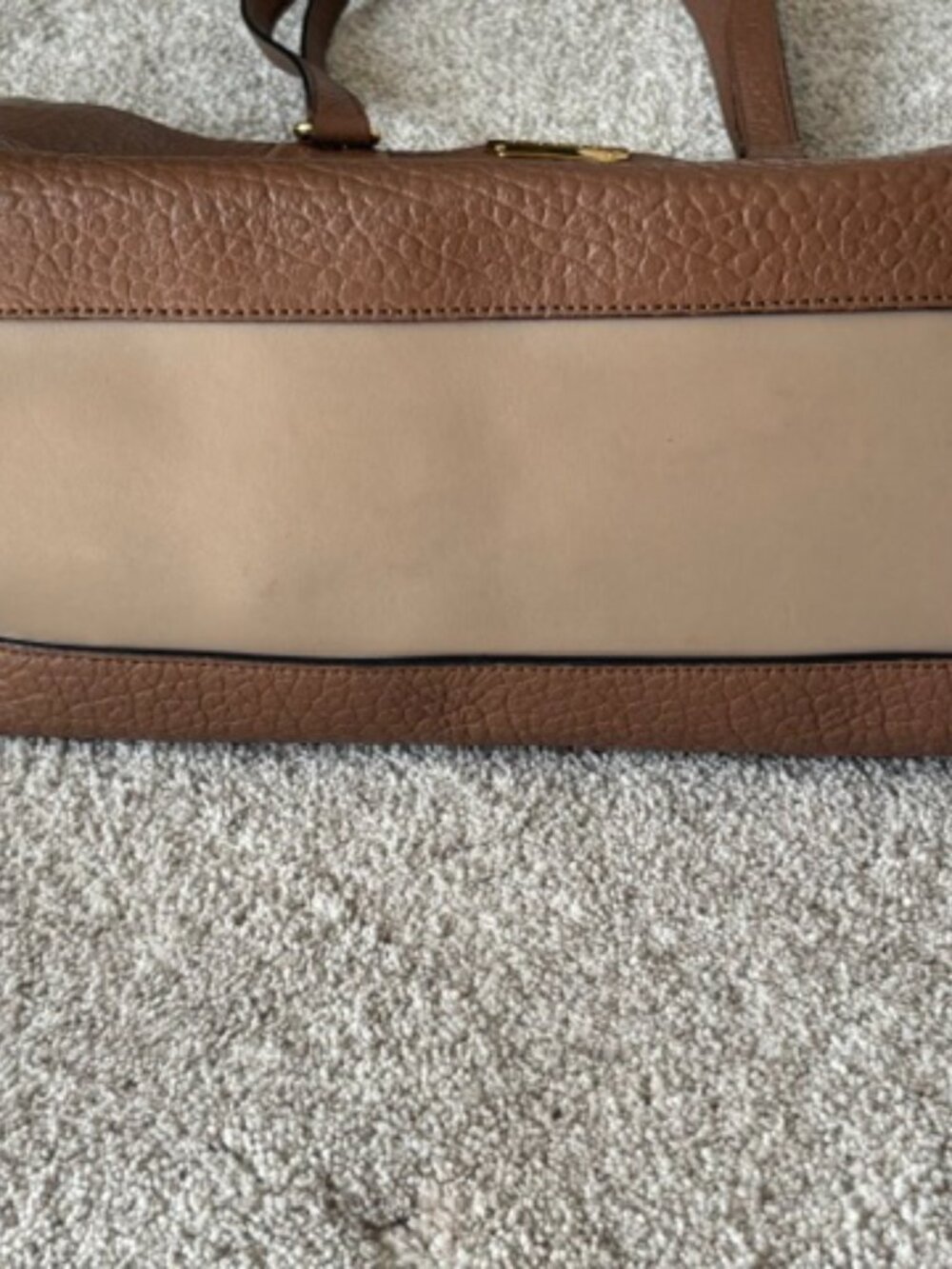 Authentic Pre Owned Burberry Clarborough Taupe/Brown Large Tote - Picture 9 of 14